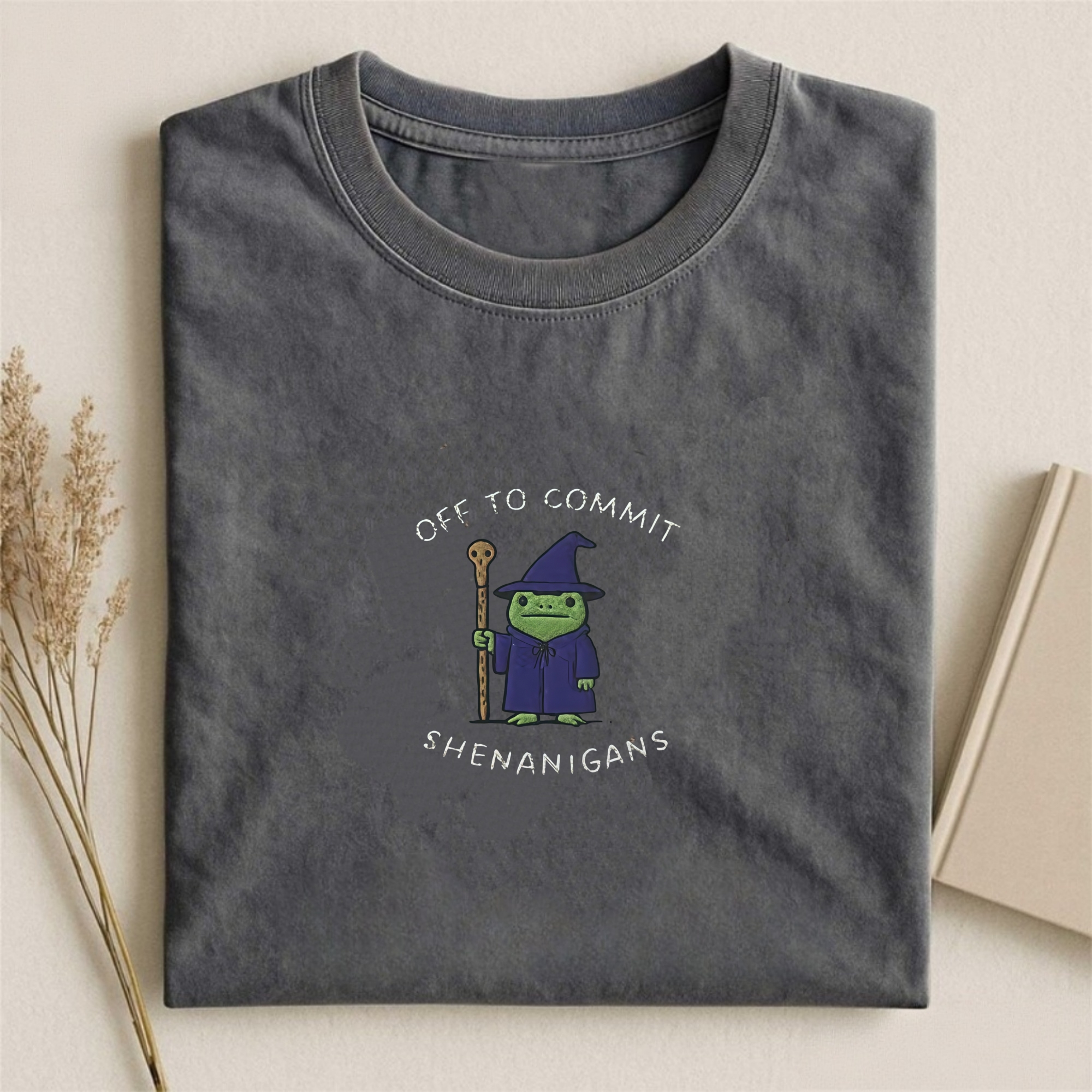 Embroidered Off to Commit Shenanigans T-Shirt