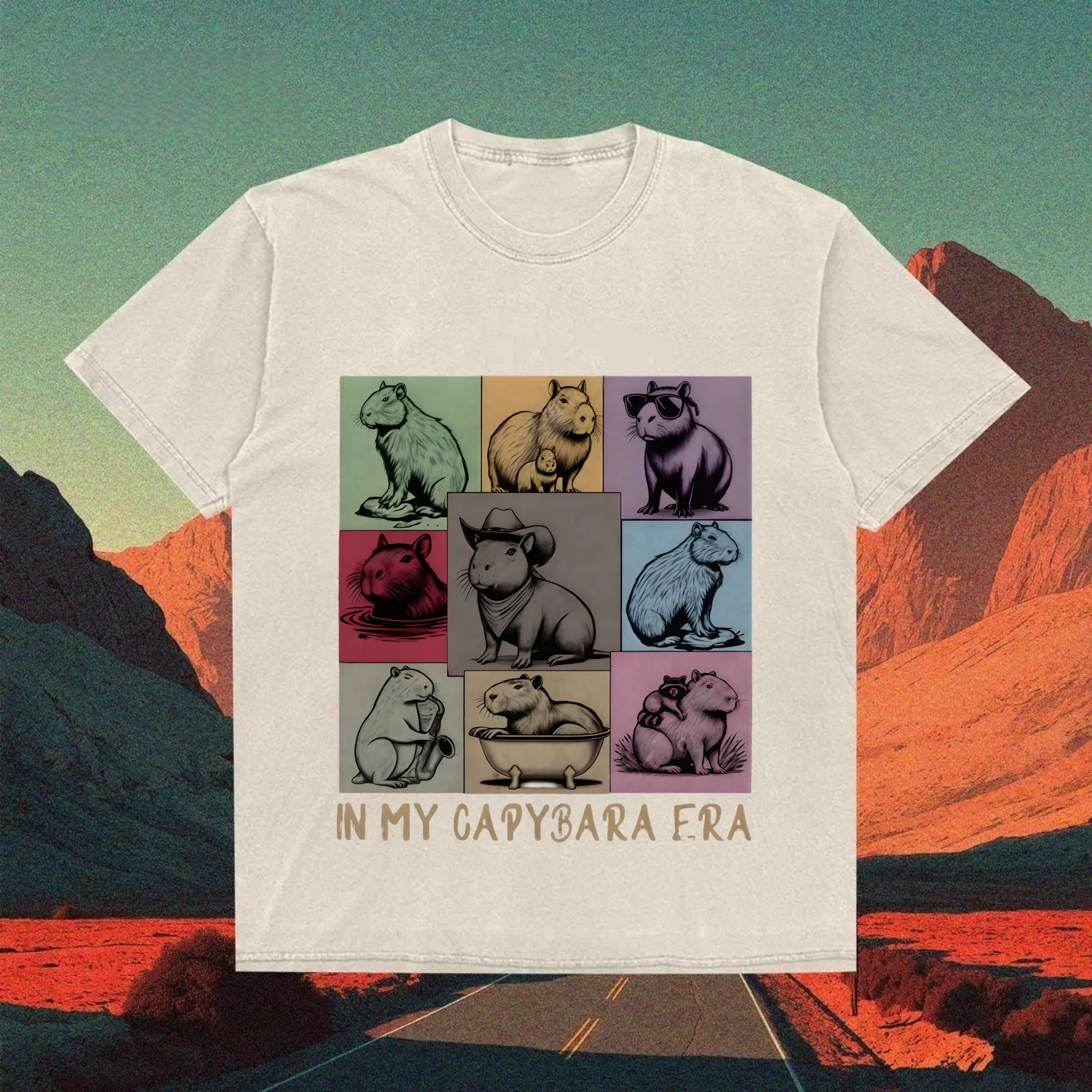 A Colorful Celebration of Capybara Personalities T-shirt