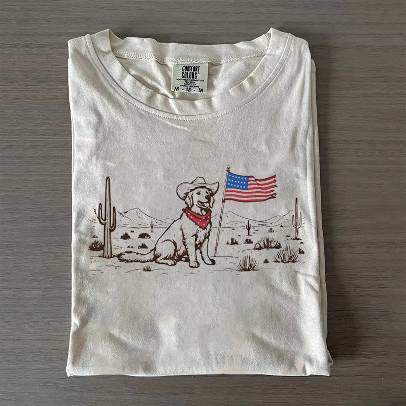 Patriotic Western Dog T-shirt
