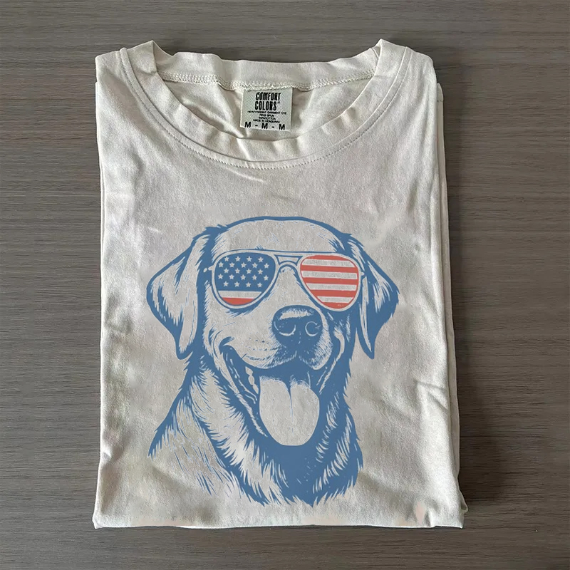 Lab red white and blue patriotic T-shirt