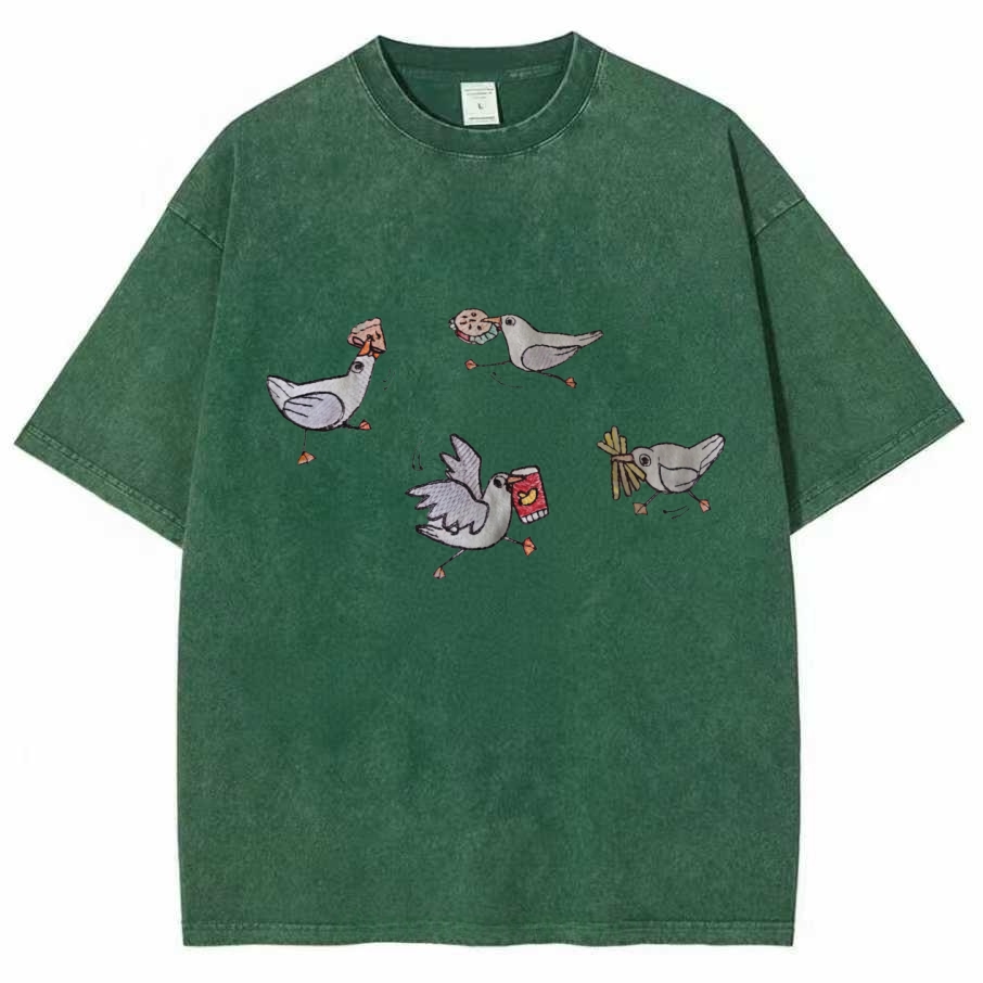 Silly Seagull Embroidered T-shirt