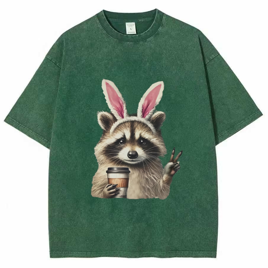 Funny Raccoon Easter Bunny T-Shirt