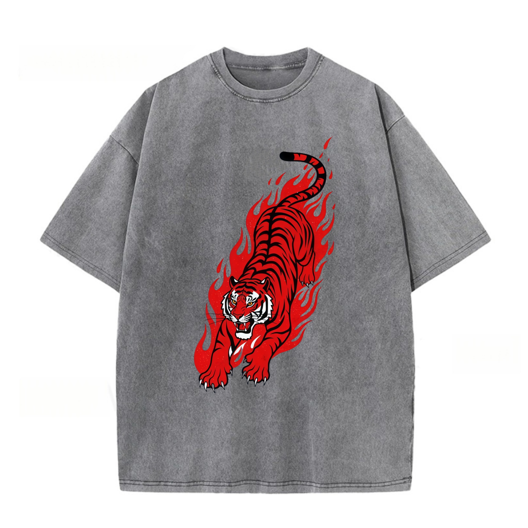 A Tiger With Red Flames T-shirt