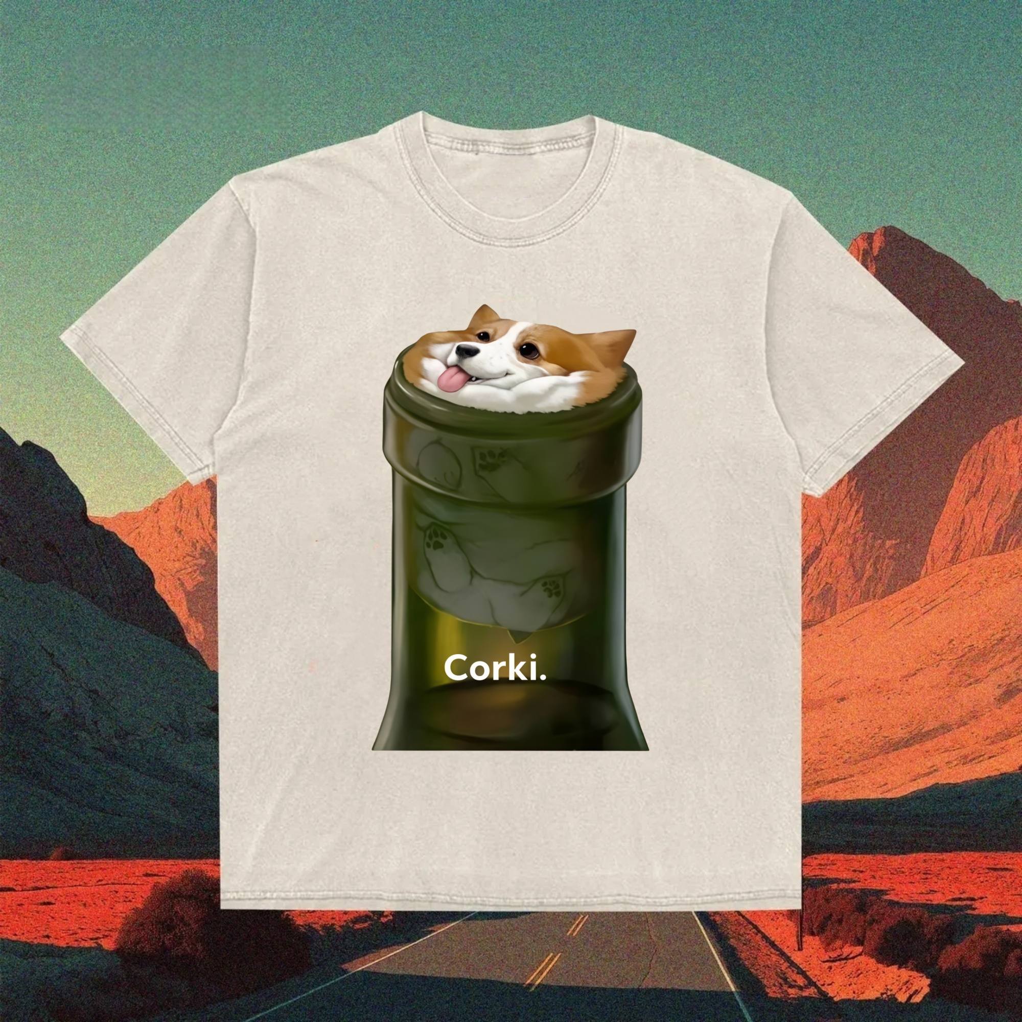 Corgi Corki Wine Stopper T-shirt