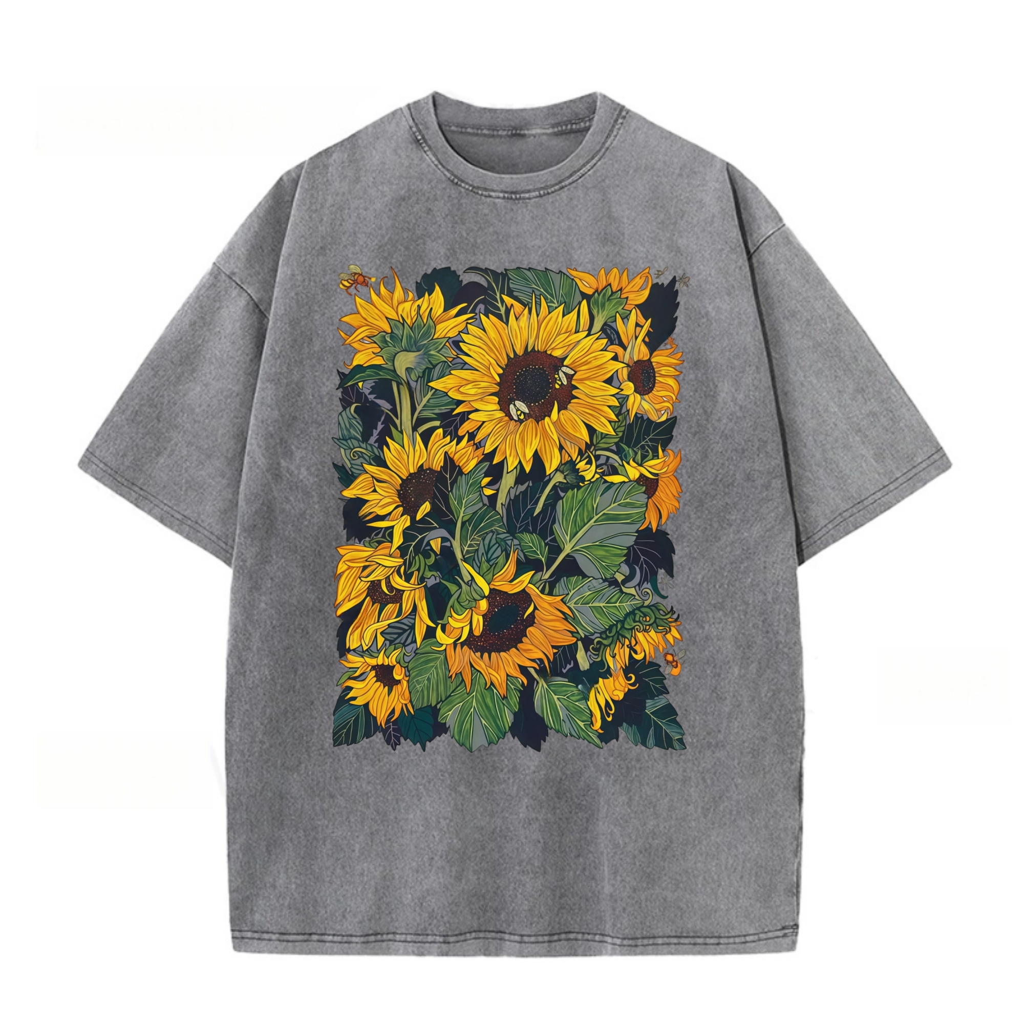 Bees Collect Nectar From Sunflowers T-shirt