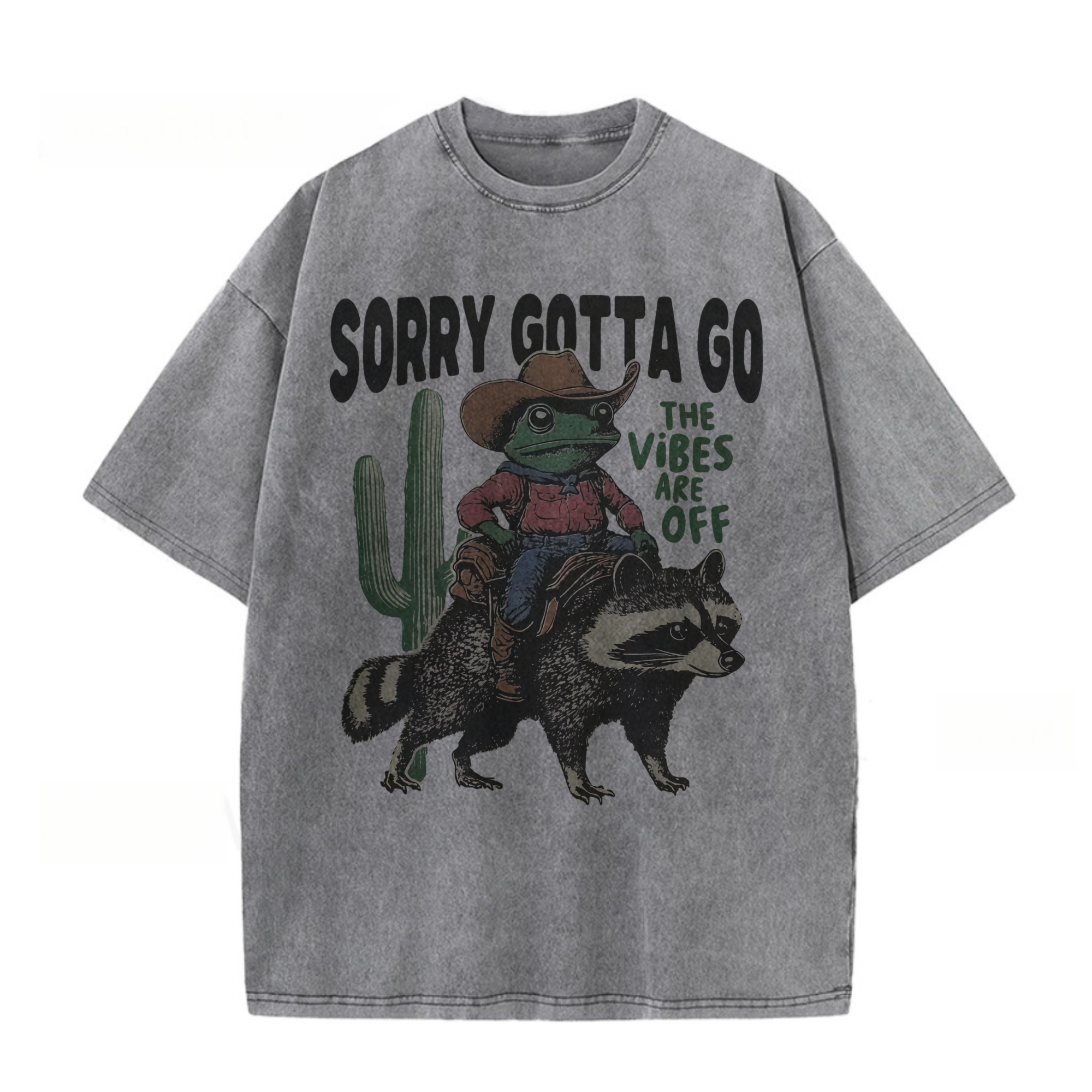 Cowboy Frog Raccoon Escape T-shirt