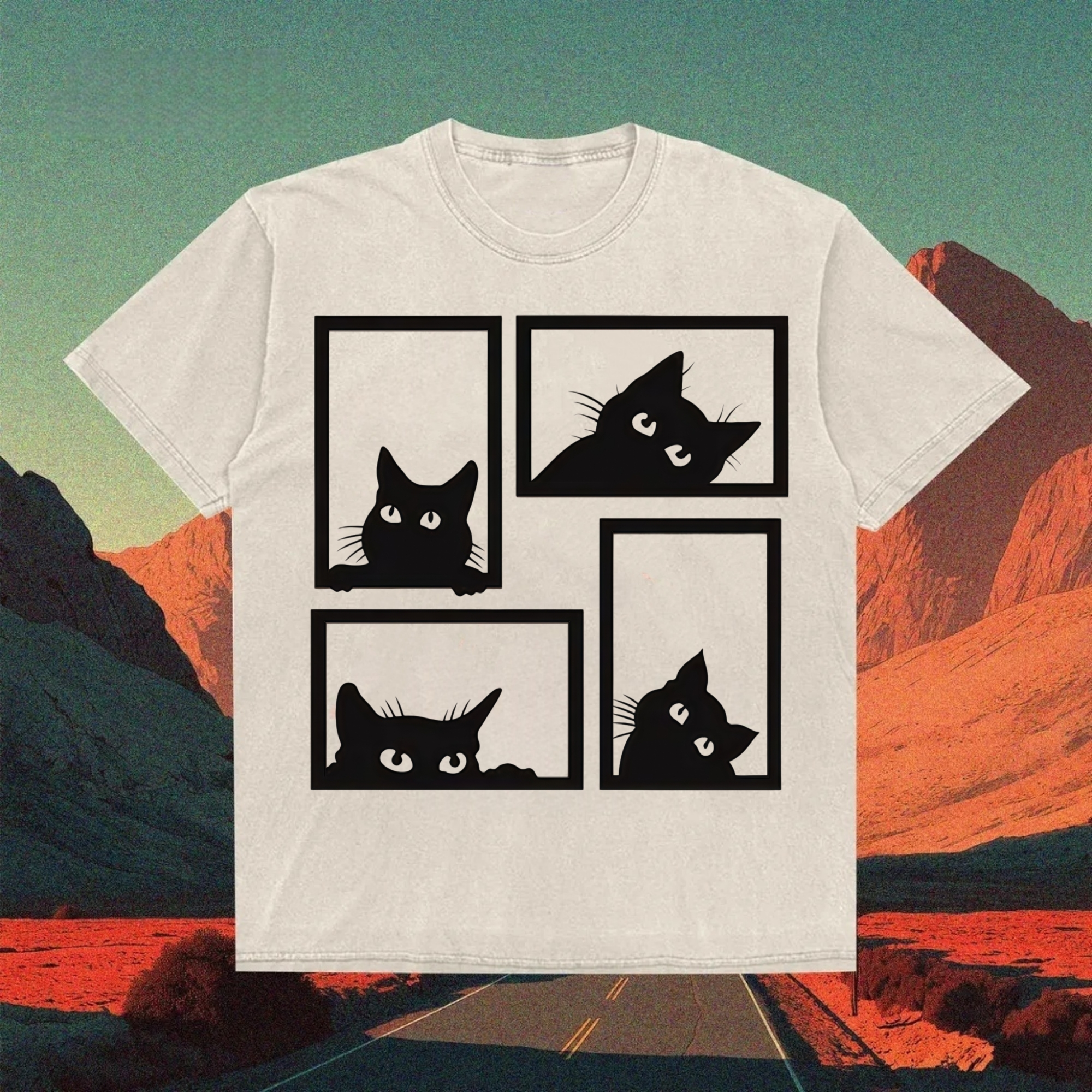 Cats In The Grid T-Shirt