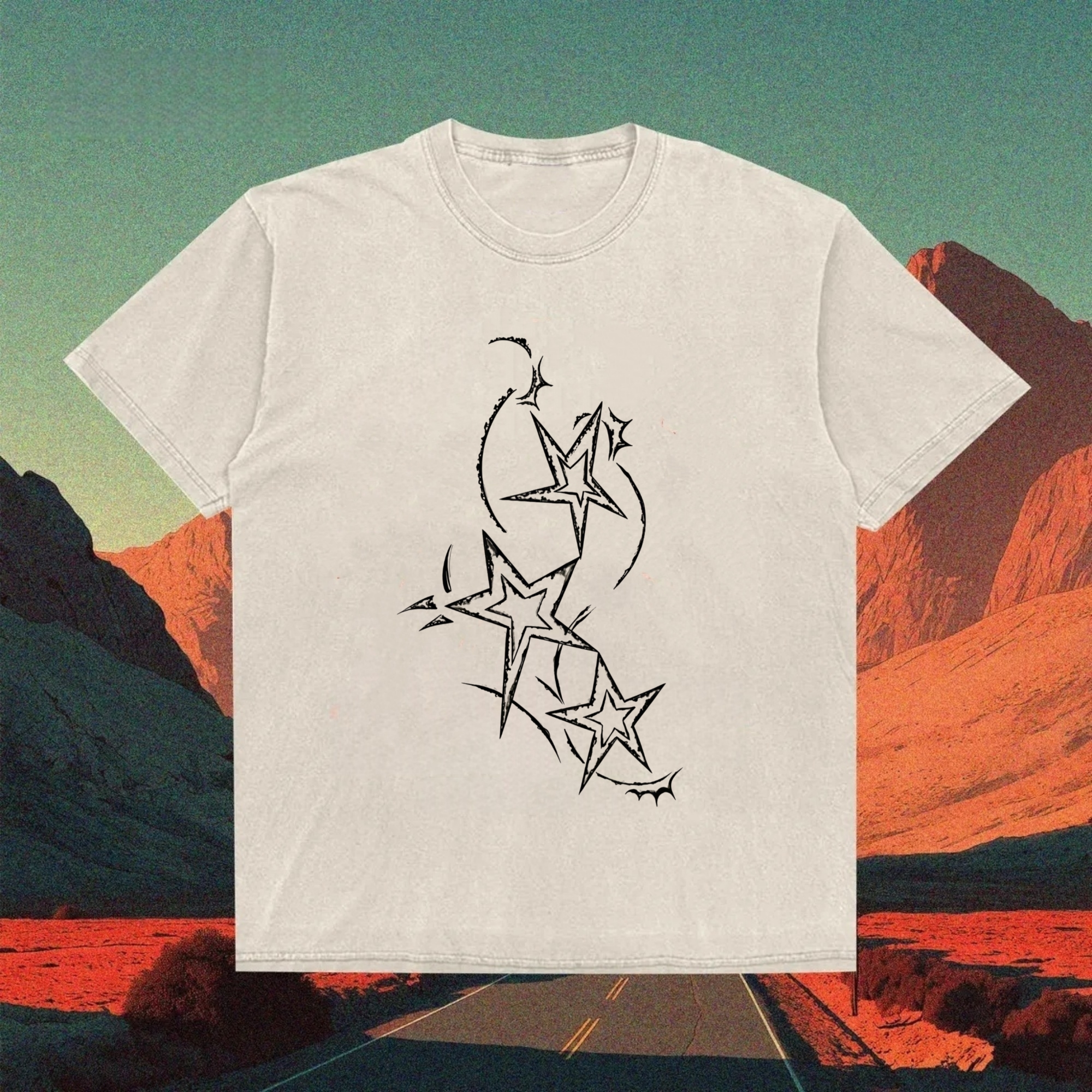 Dynamic Star Pattern T-shirt