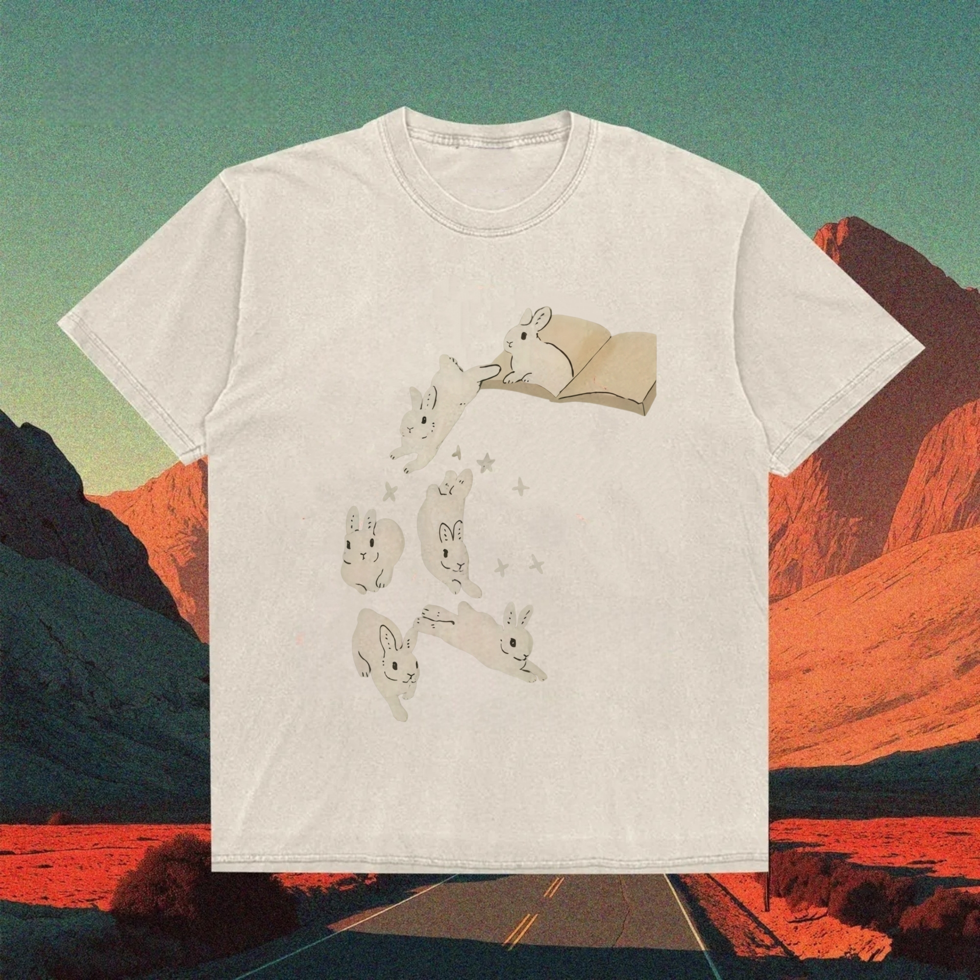 Rabbit Book Fantasy T-shirt