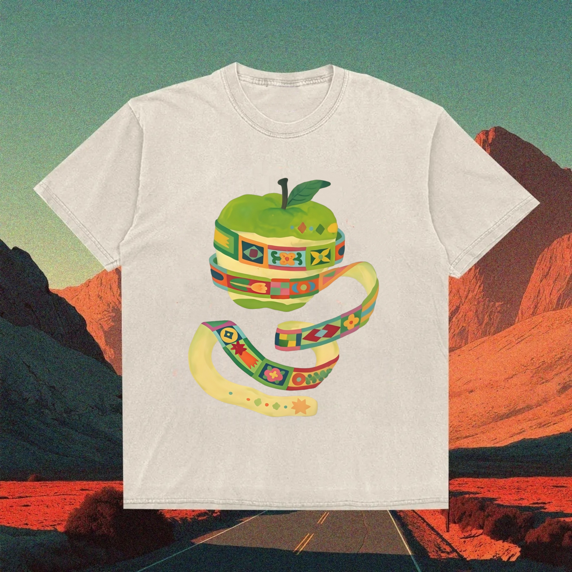 Colorful Ribbon Apple Art T-shirt