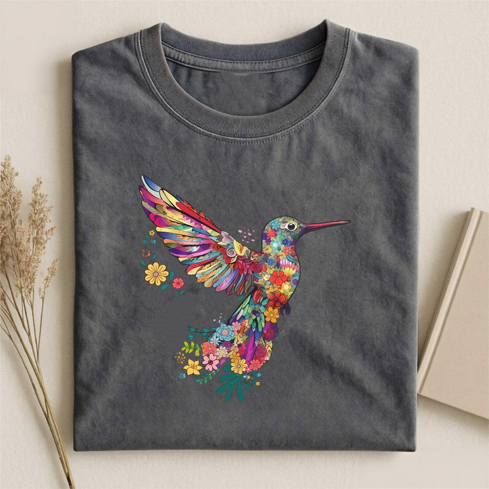 Floral Hummingbird T-shirt