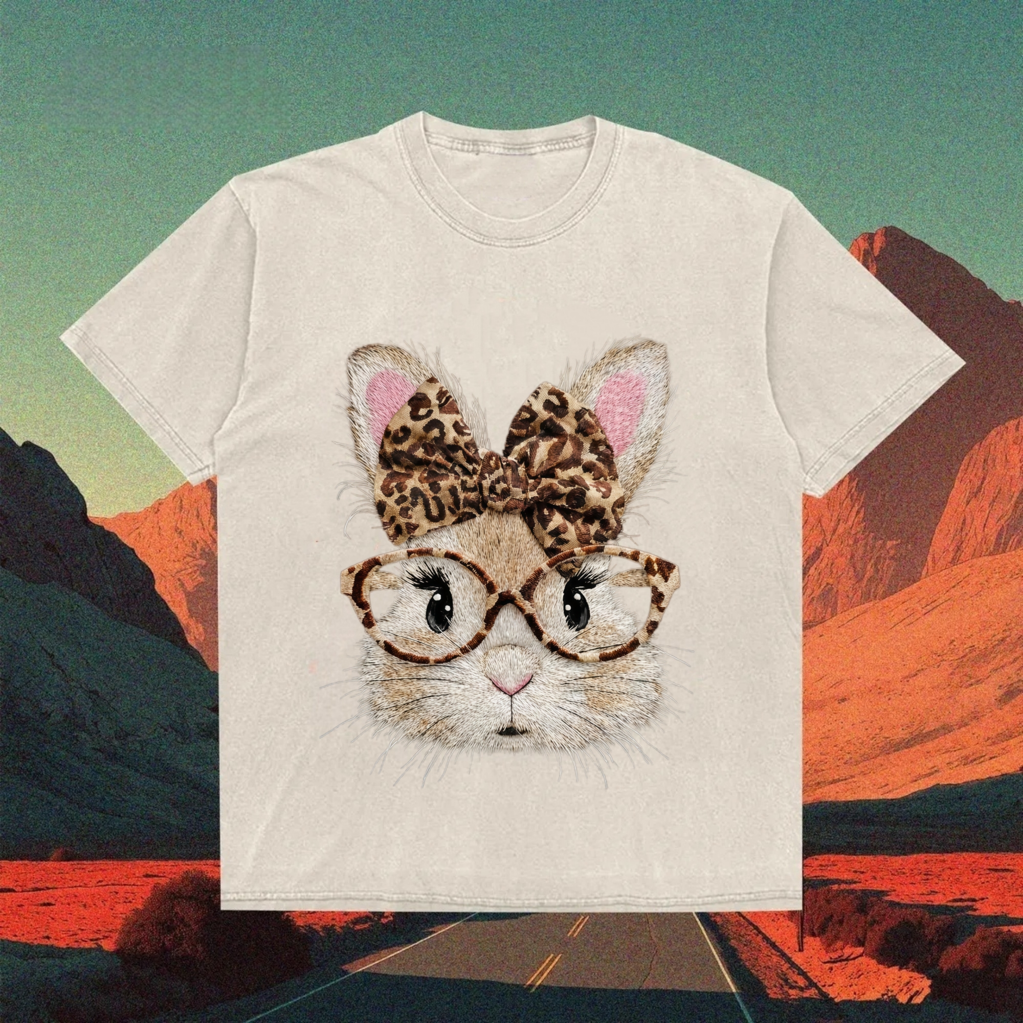 Retro Happy Easter Bunny T-shrit