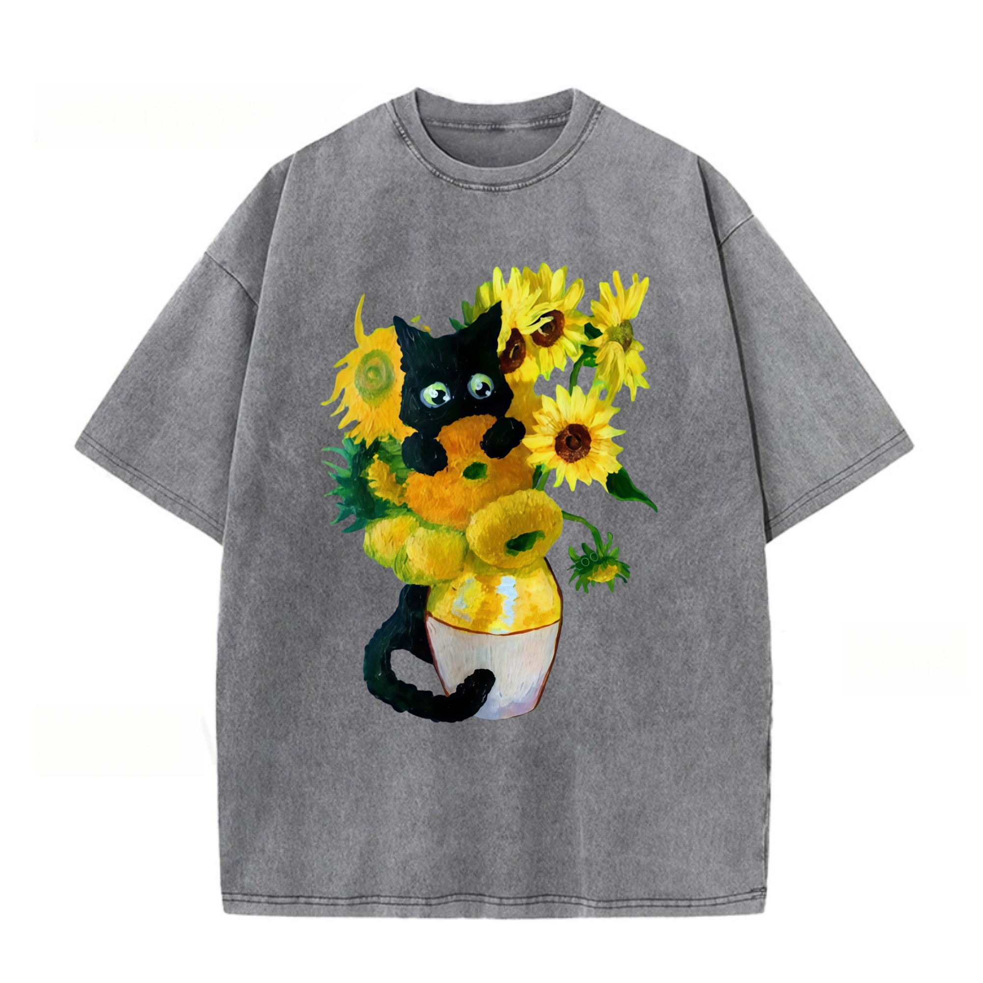Van Gogh's Sunflowers Cats T-shirt