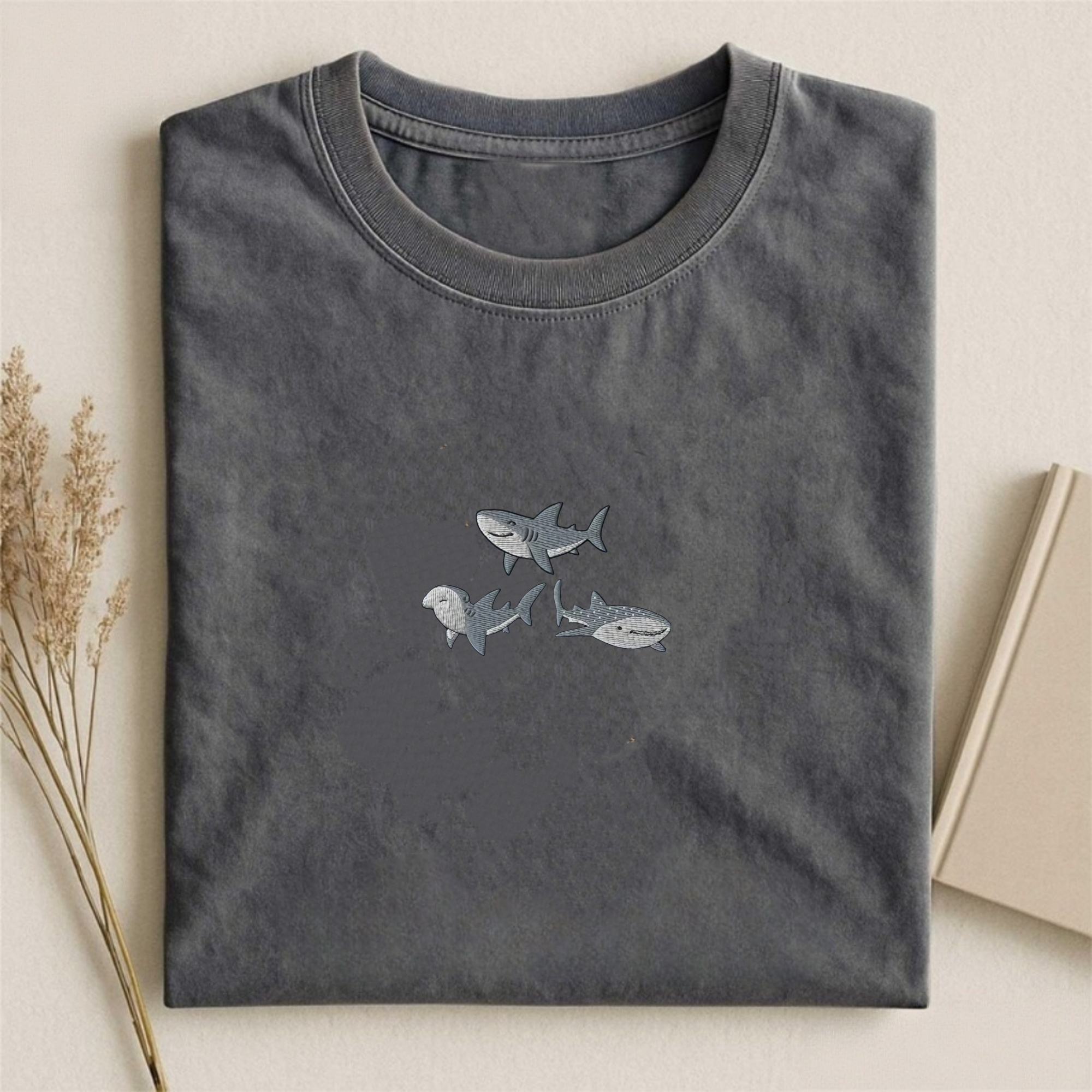 Embroidered Shark T-shirt