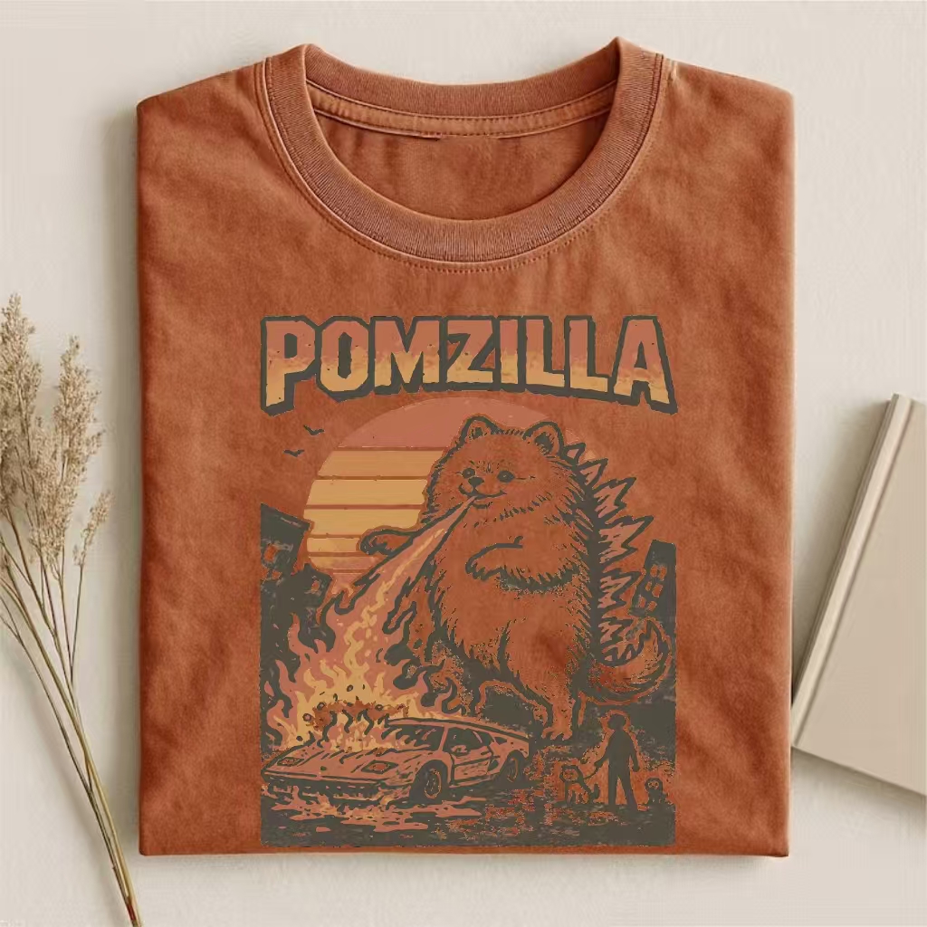 Pomeranian Godzilla T-shirt