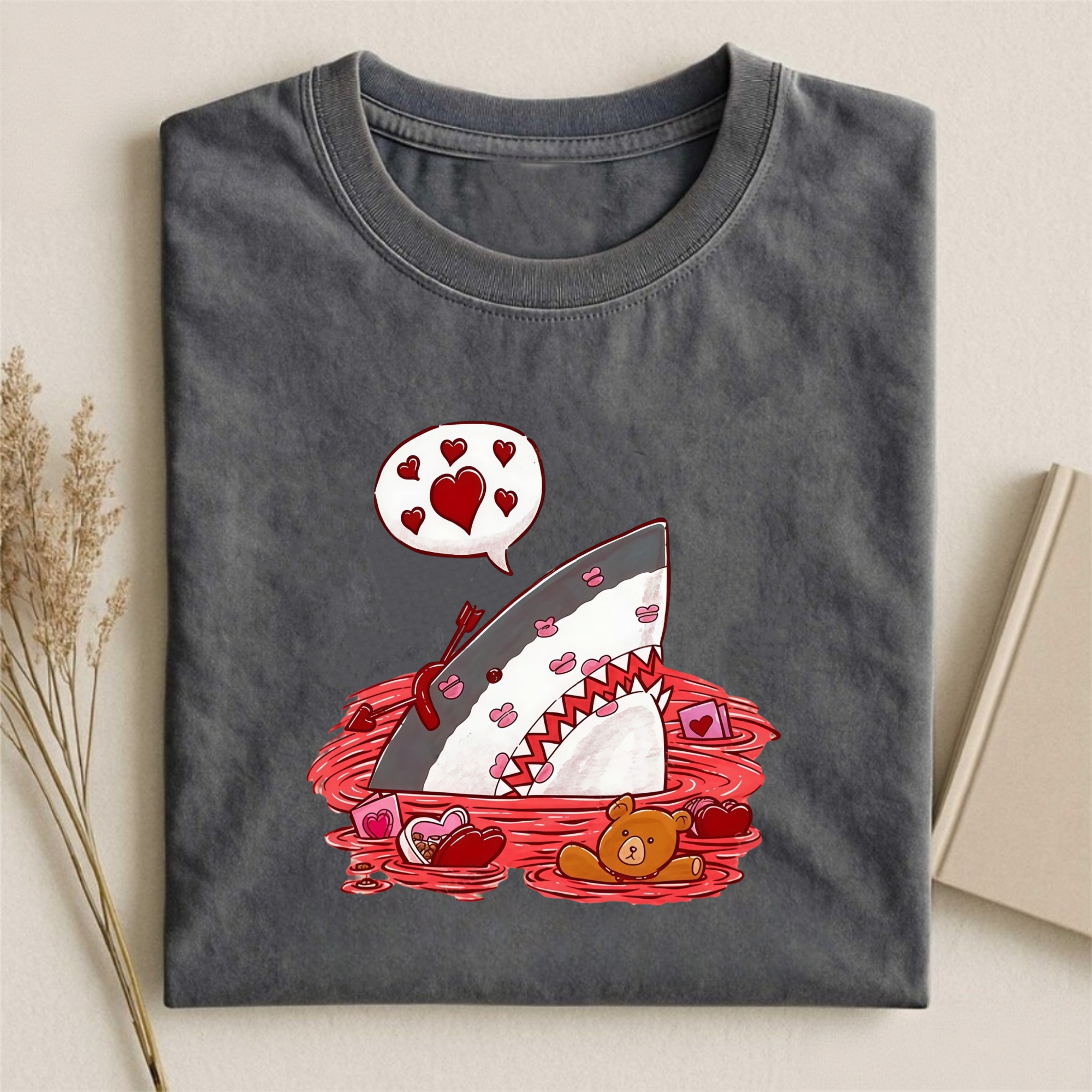 Valentine's Day Heart Shark T-shirt