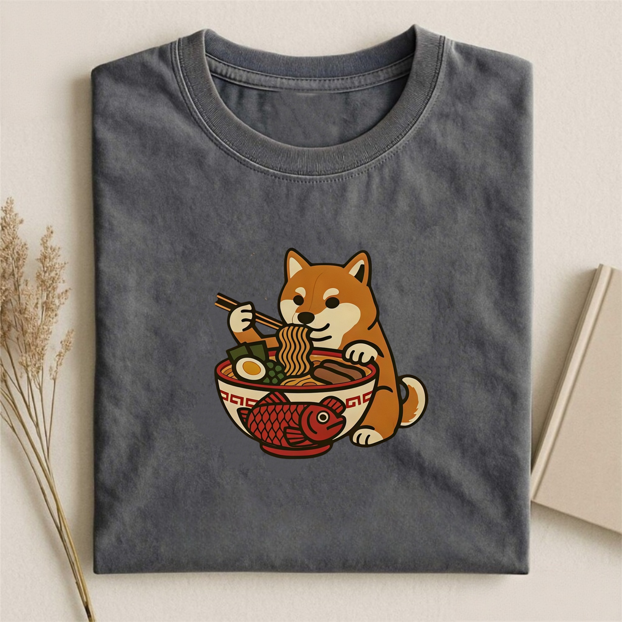 Ramen Dog Embroidery T-shirt
