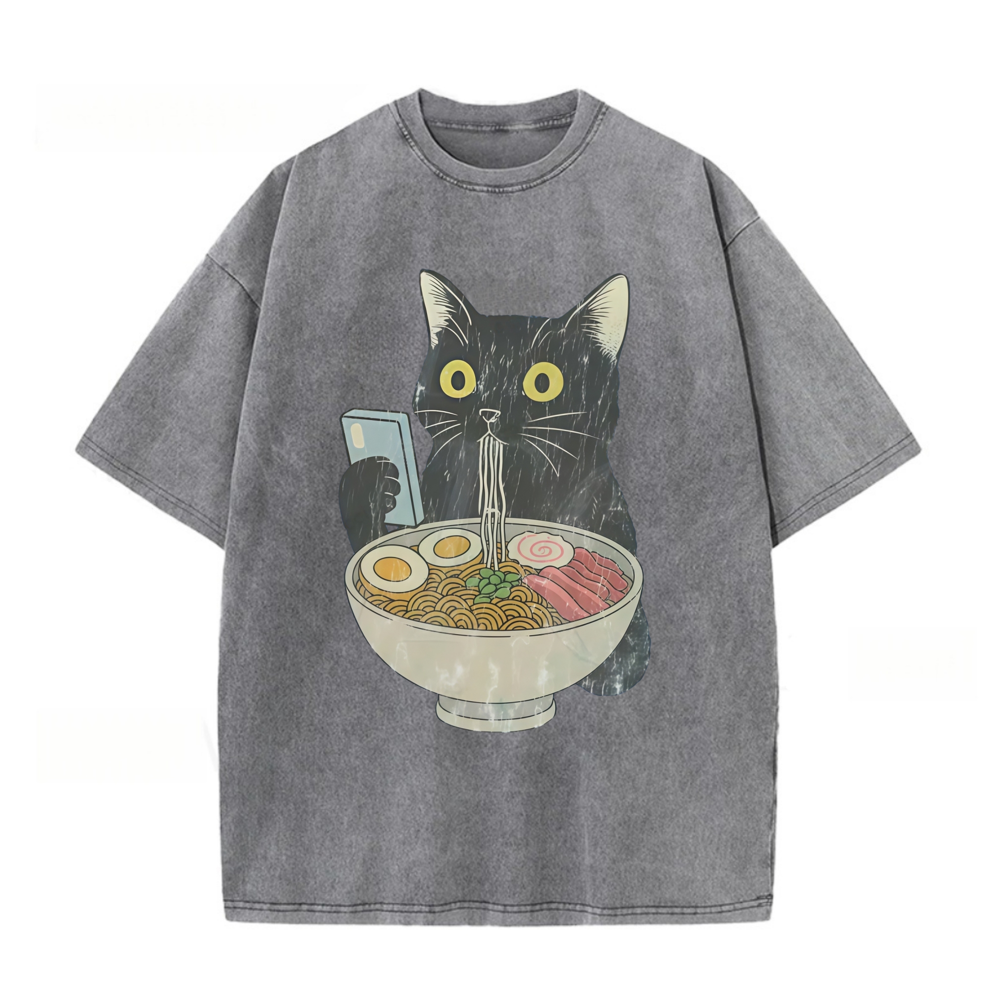 Vintage Ramen Cat Digital Life T-shirt
