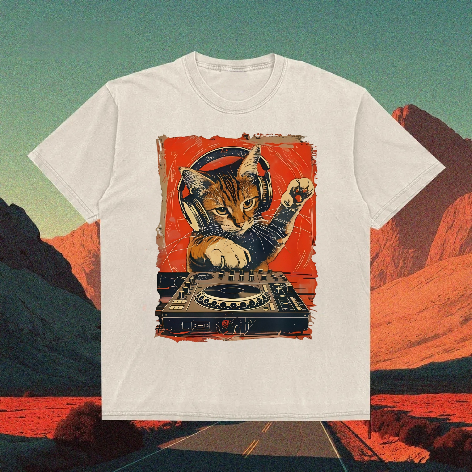 Techno Kitty Beats T-shirt