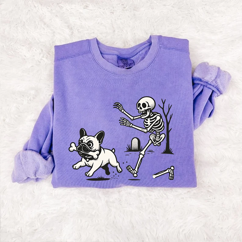 Comfort Colors Halloween French Bulldog Unisex Sweatshirt