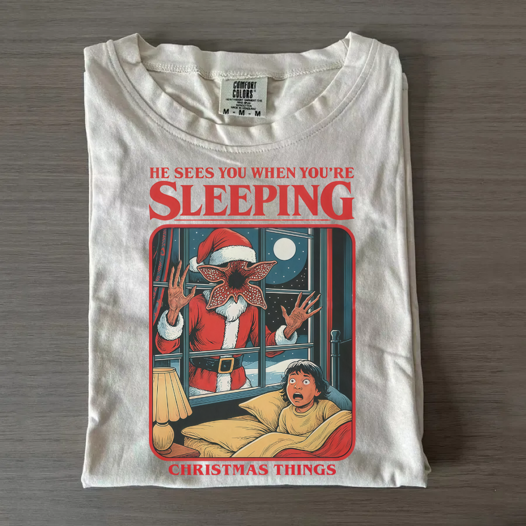 Vintage Creepy Stranger Christmas Ugly Graphic Shirt