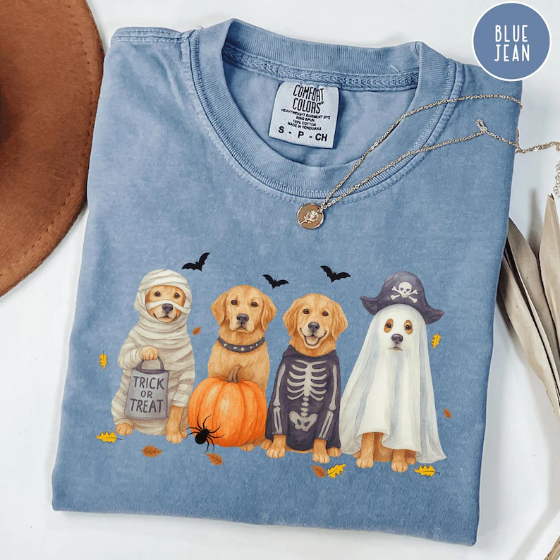 Halloween Golden Retriever T-shirt
