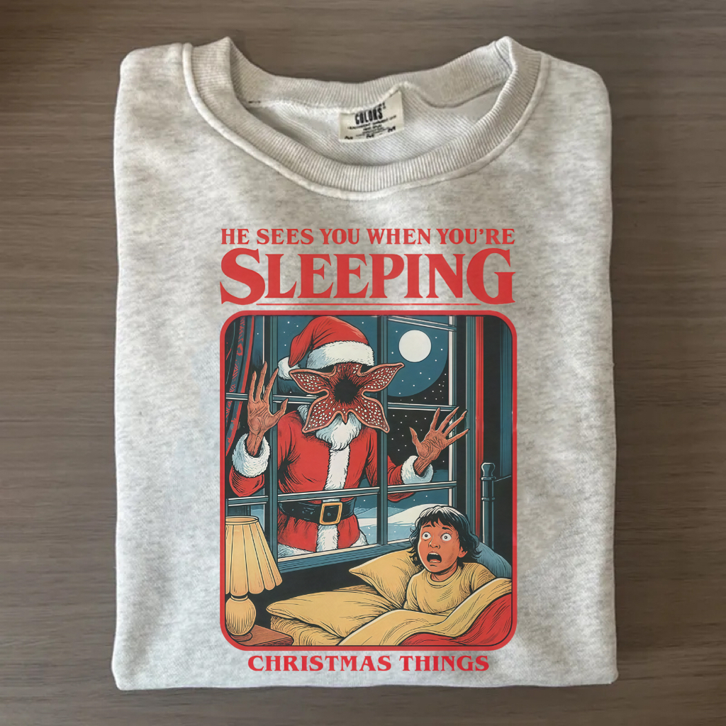 Vintage Creepy Stranger Christmas Ugly Graphic Shirt