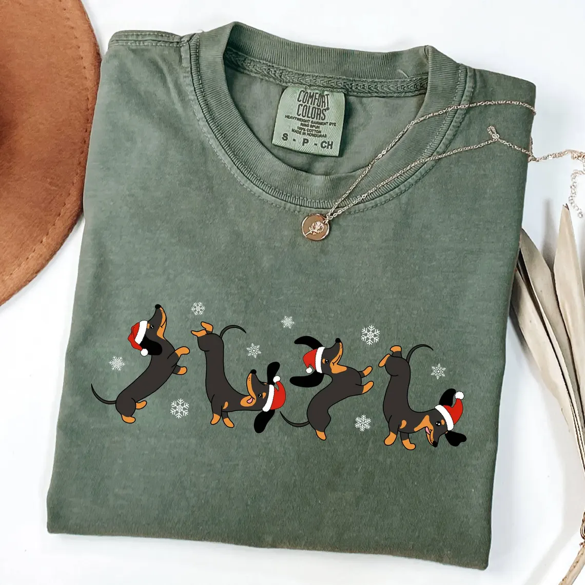 Wiener Dog Christmas T-shirt