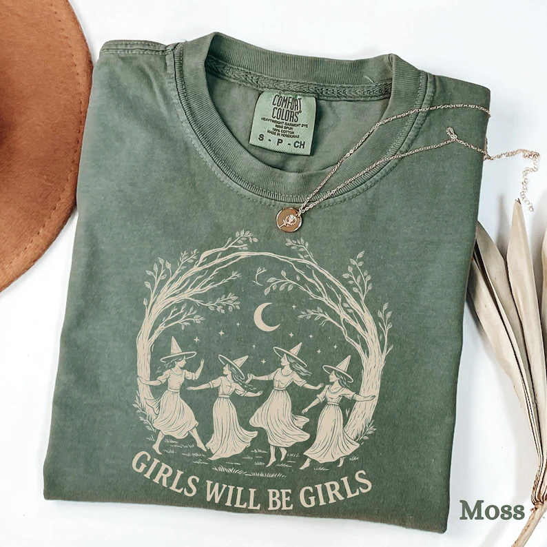Vintage Girls Will Be Girls Witch T-shirt