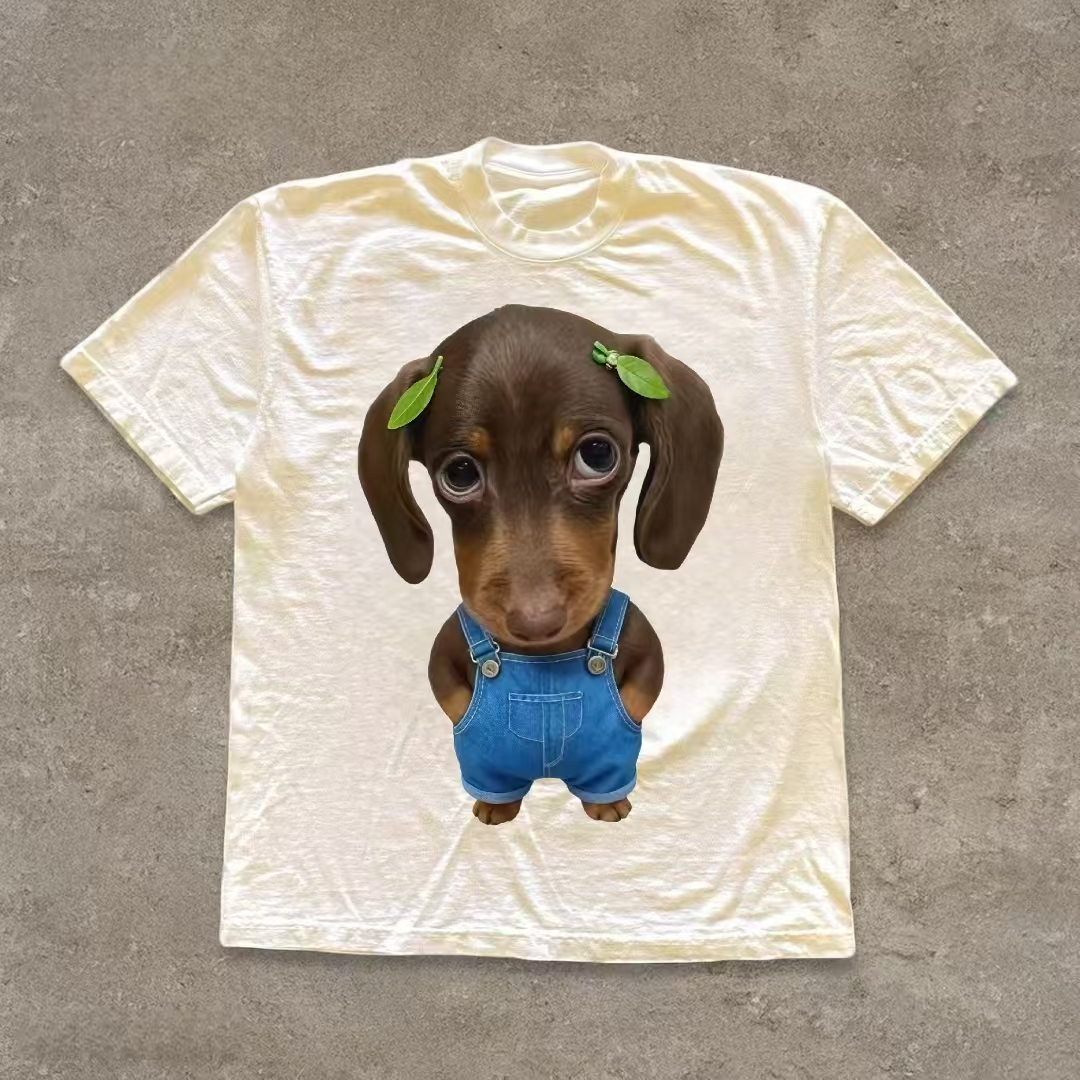 Cute Dachshund in Overalls Art T-shirt