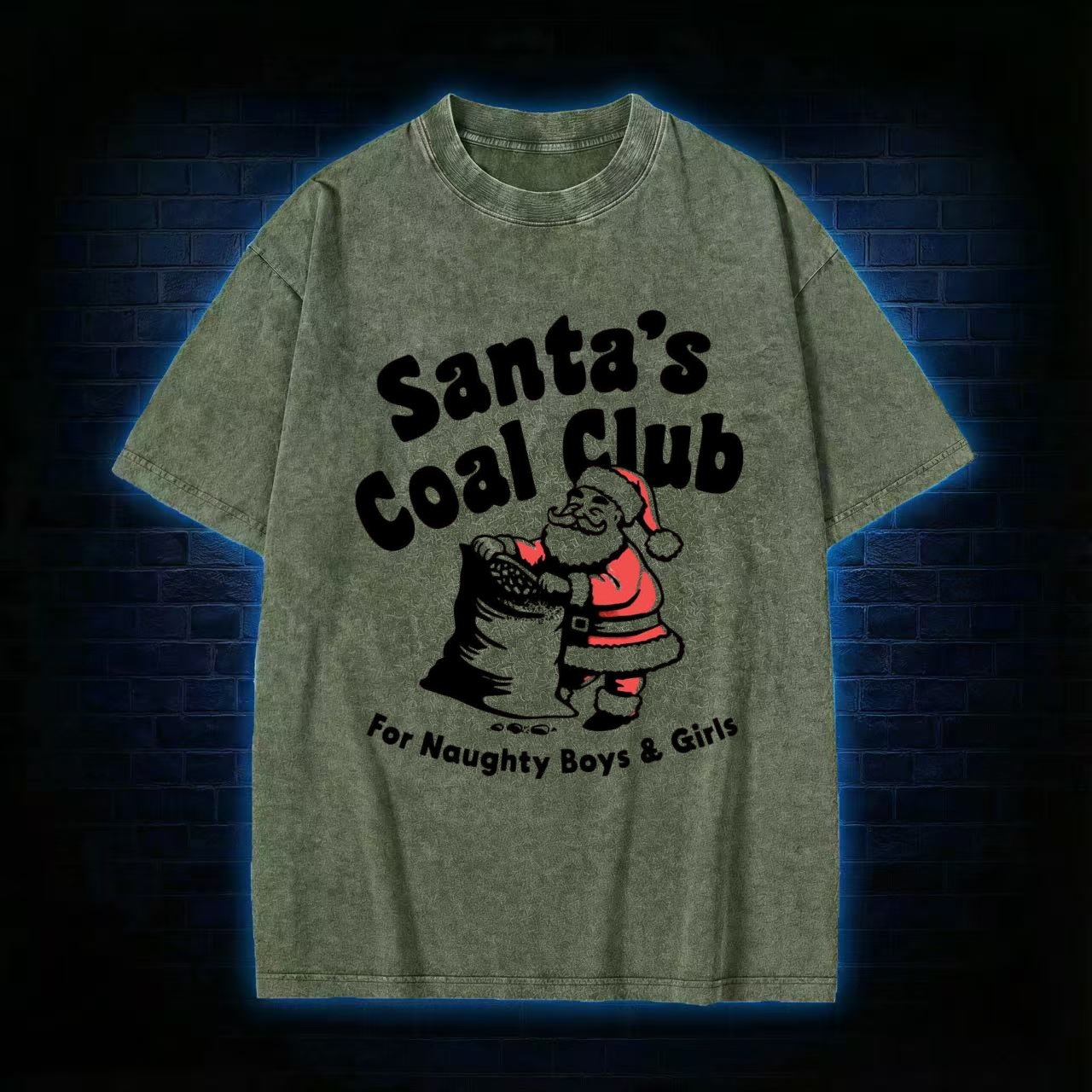 Santa's Coal Club Washed T-shirt