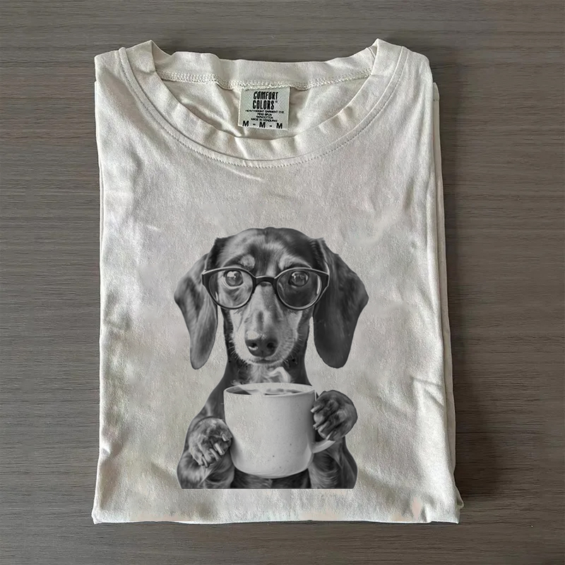Dachshund Drinking Coffee T-shirt/Sweatshirt