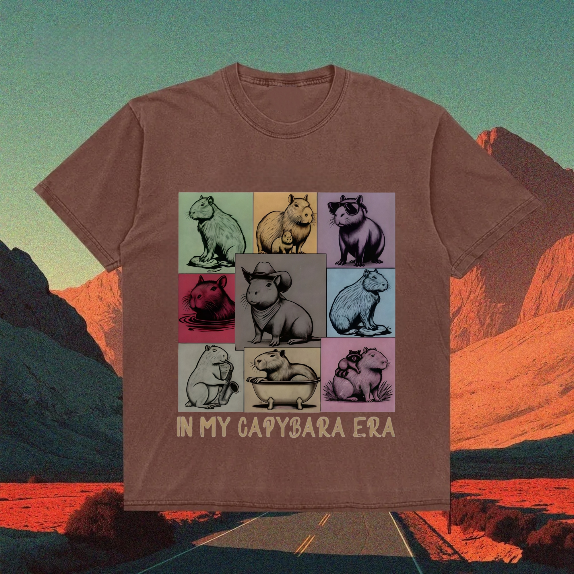 A Colorful Celebration of Capybara Personalities T-shirt