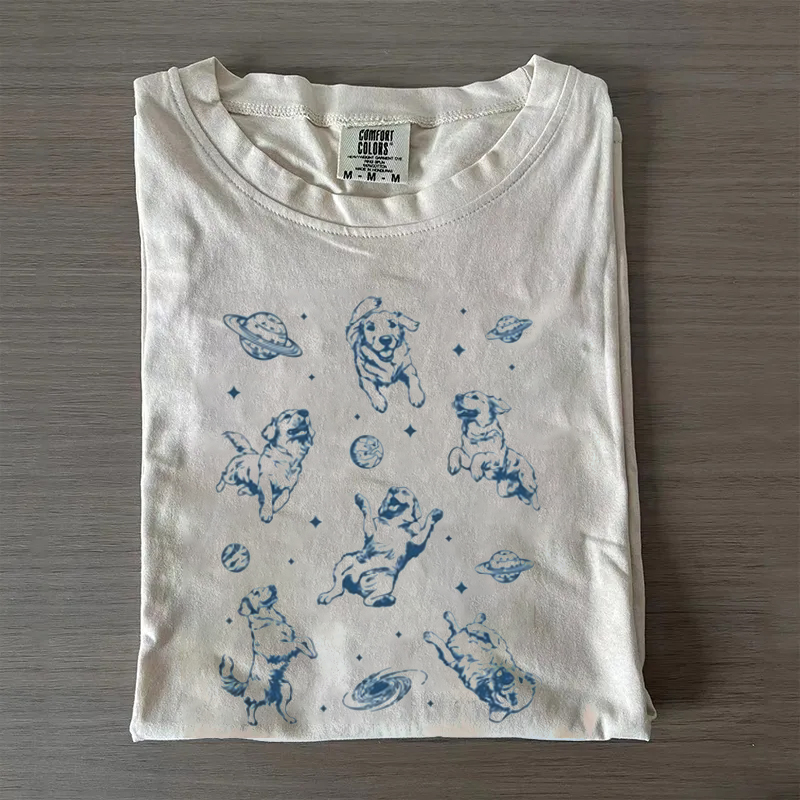 Golden Retriever in Space T-shirt