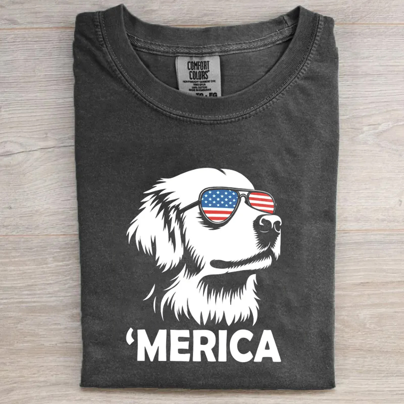 Merica Golden Retriever T-shirt