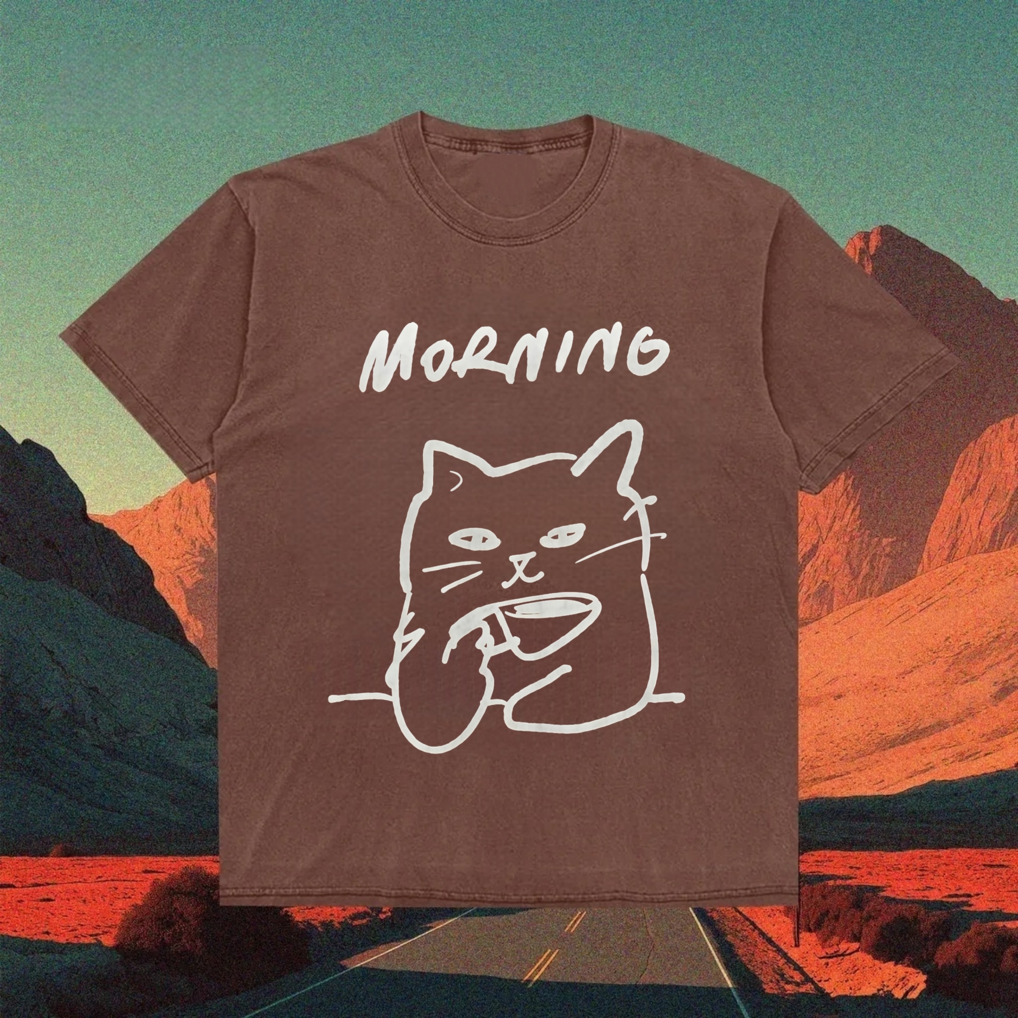 Cat Drinking Water T-shirt
