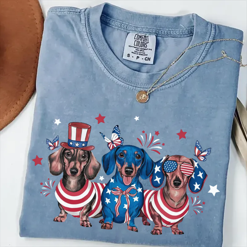 4th of July Dachshund T-shirt