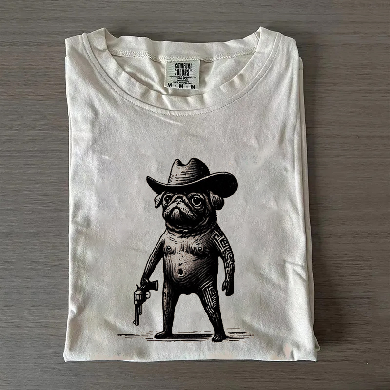 Funny Pug Cowboy T-shirt