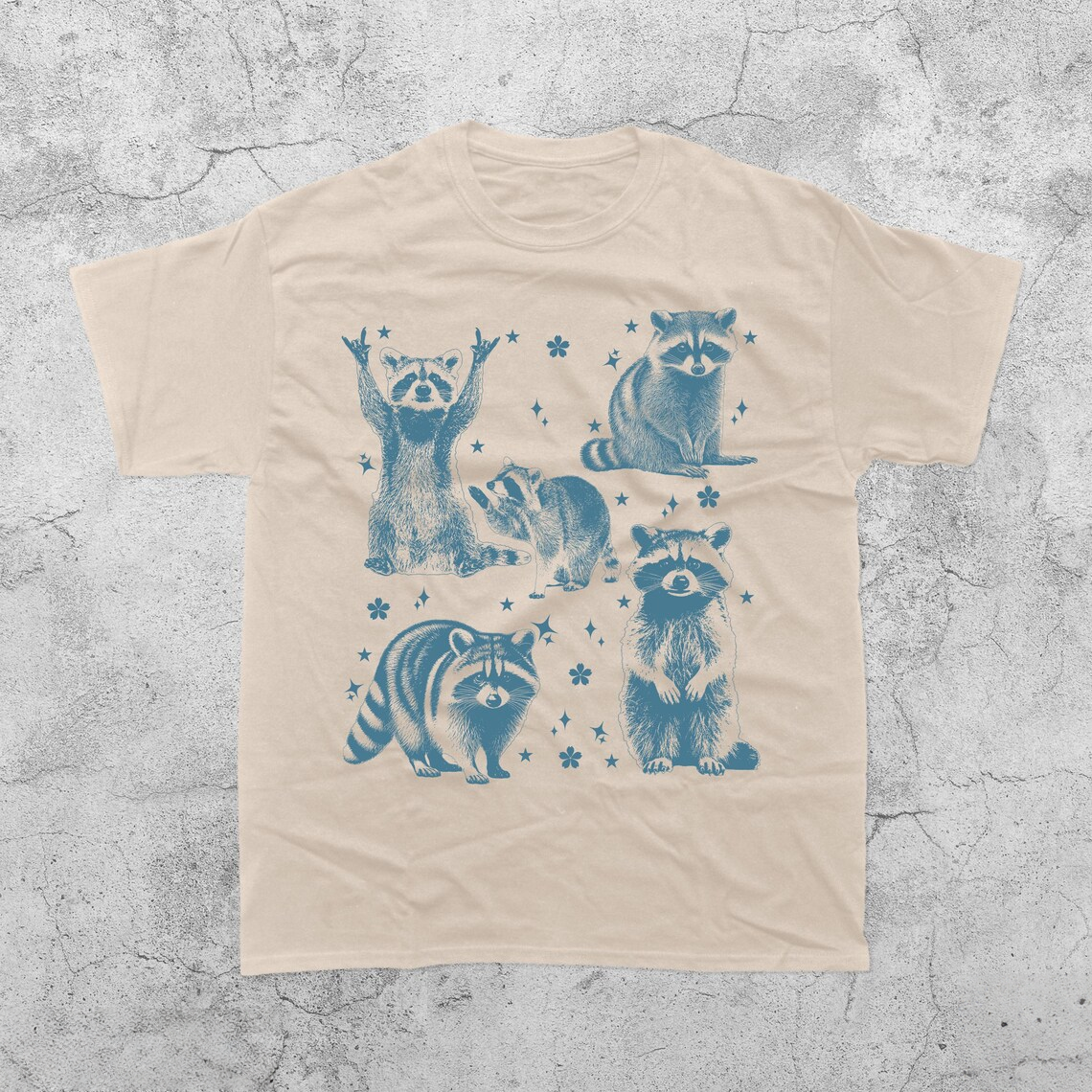 Vintage Raccoon Tattoo Style T-Shirt