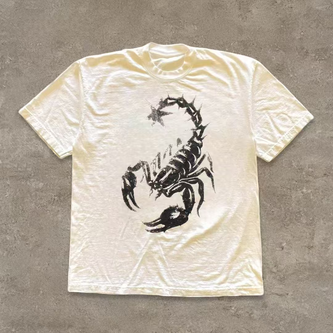 Scorpion Y2K Grunge Aesthetic Washed T-shirt