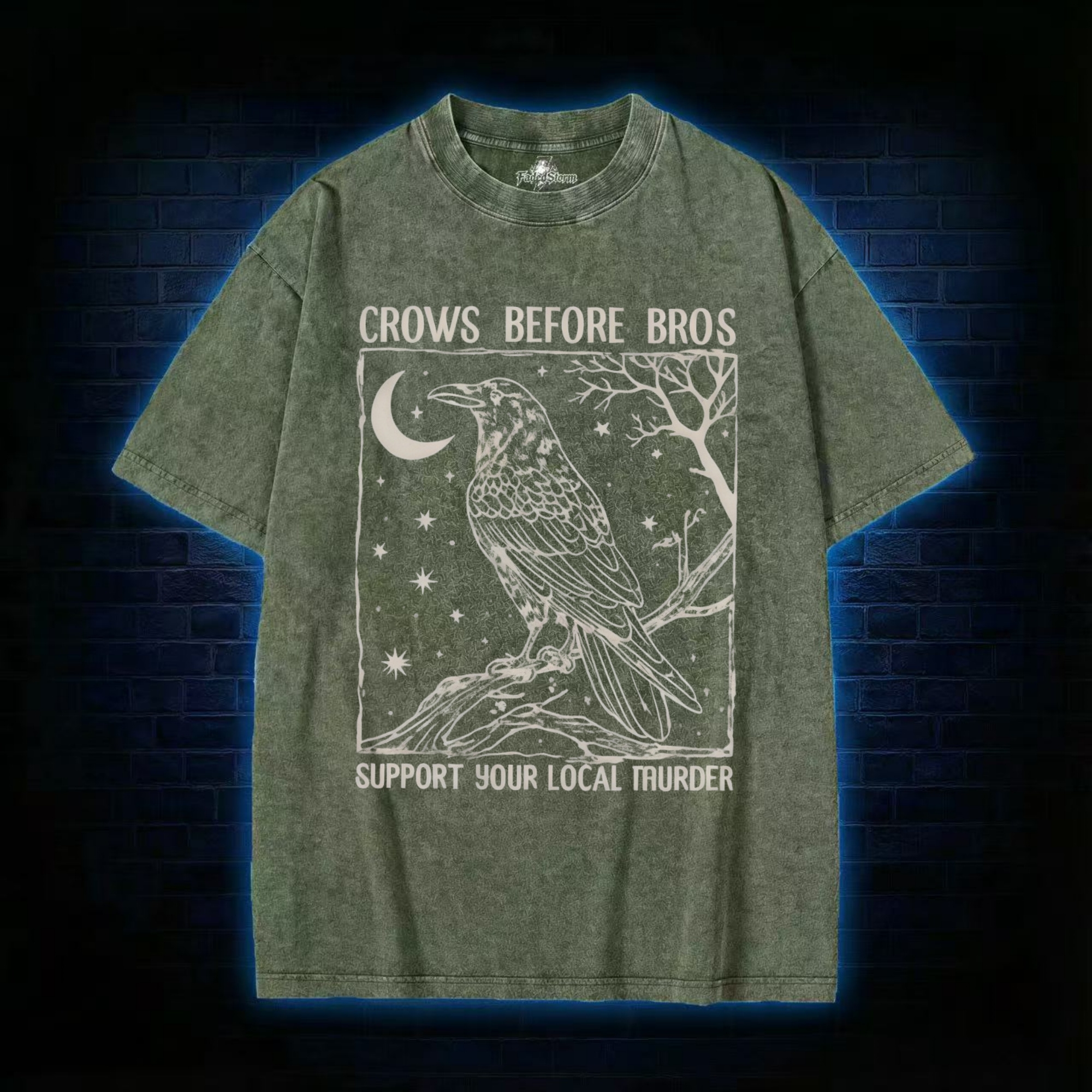 Crows Before Bros Washed T-shirt
