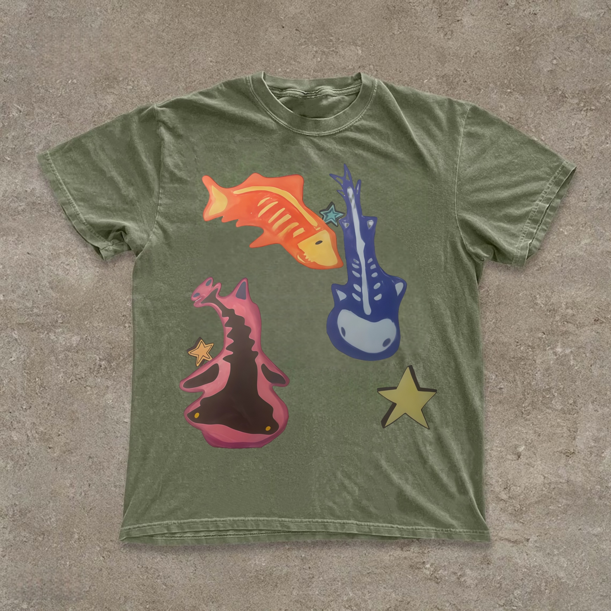 Artistic Illustrations Of Sharks Or Rays T-shirt