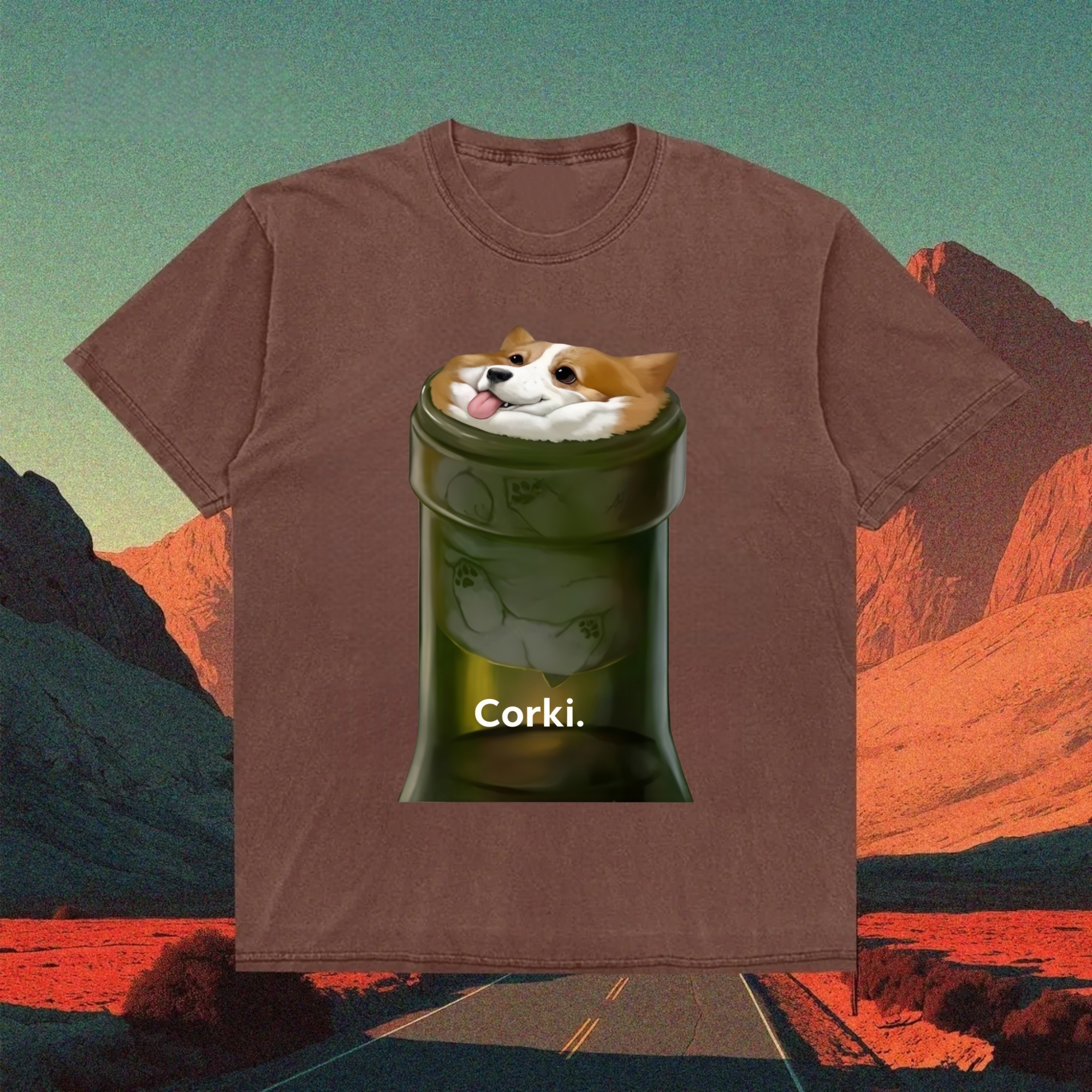 Corgi Corki Wine Stopper T-shirt