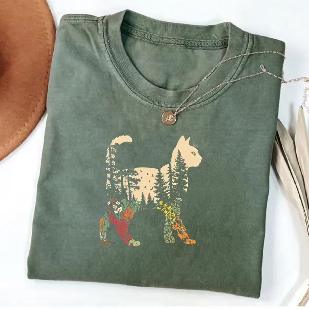 Woodland Cat Silhouette T-shirt