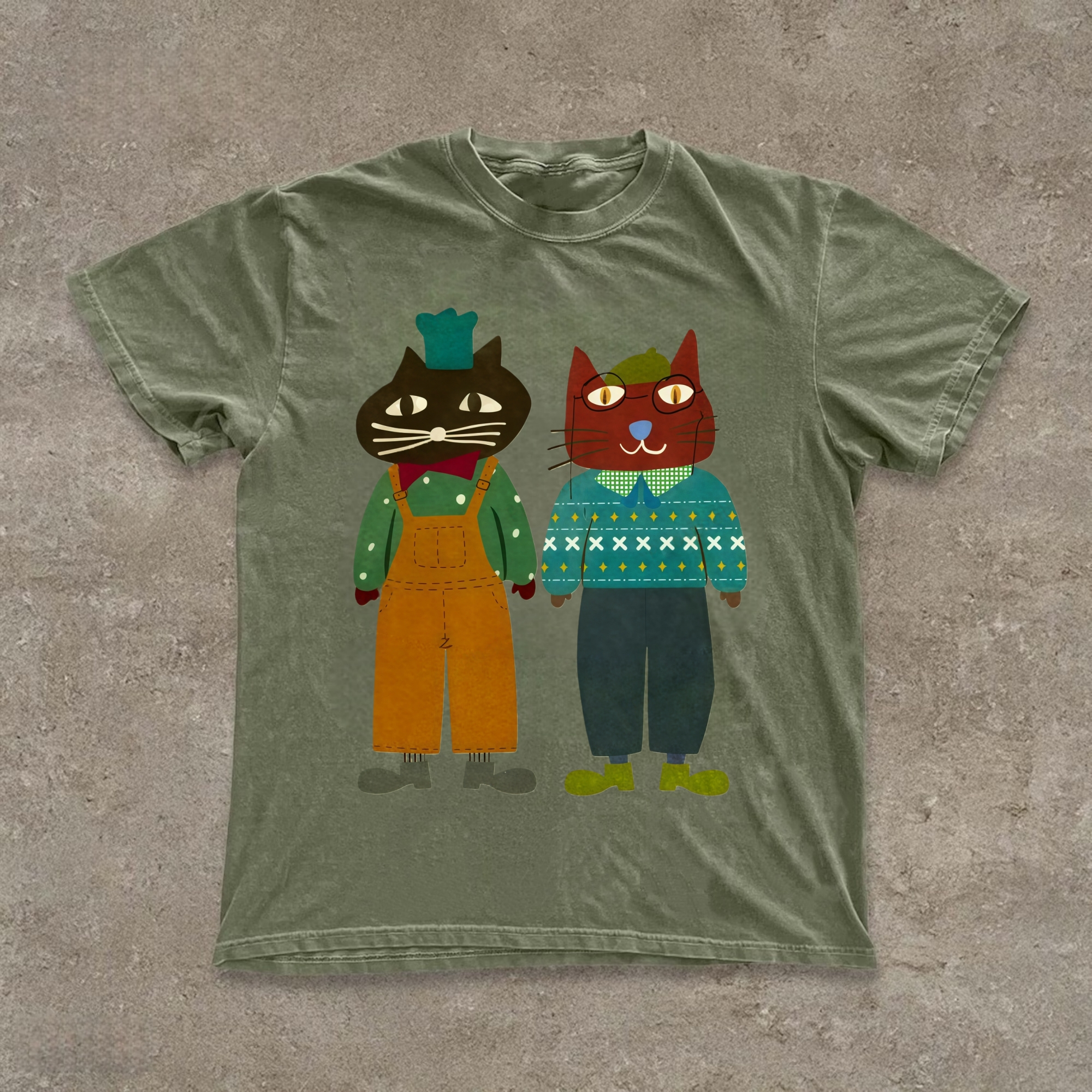 Cartoon Cat Art T-shirt