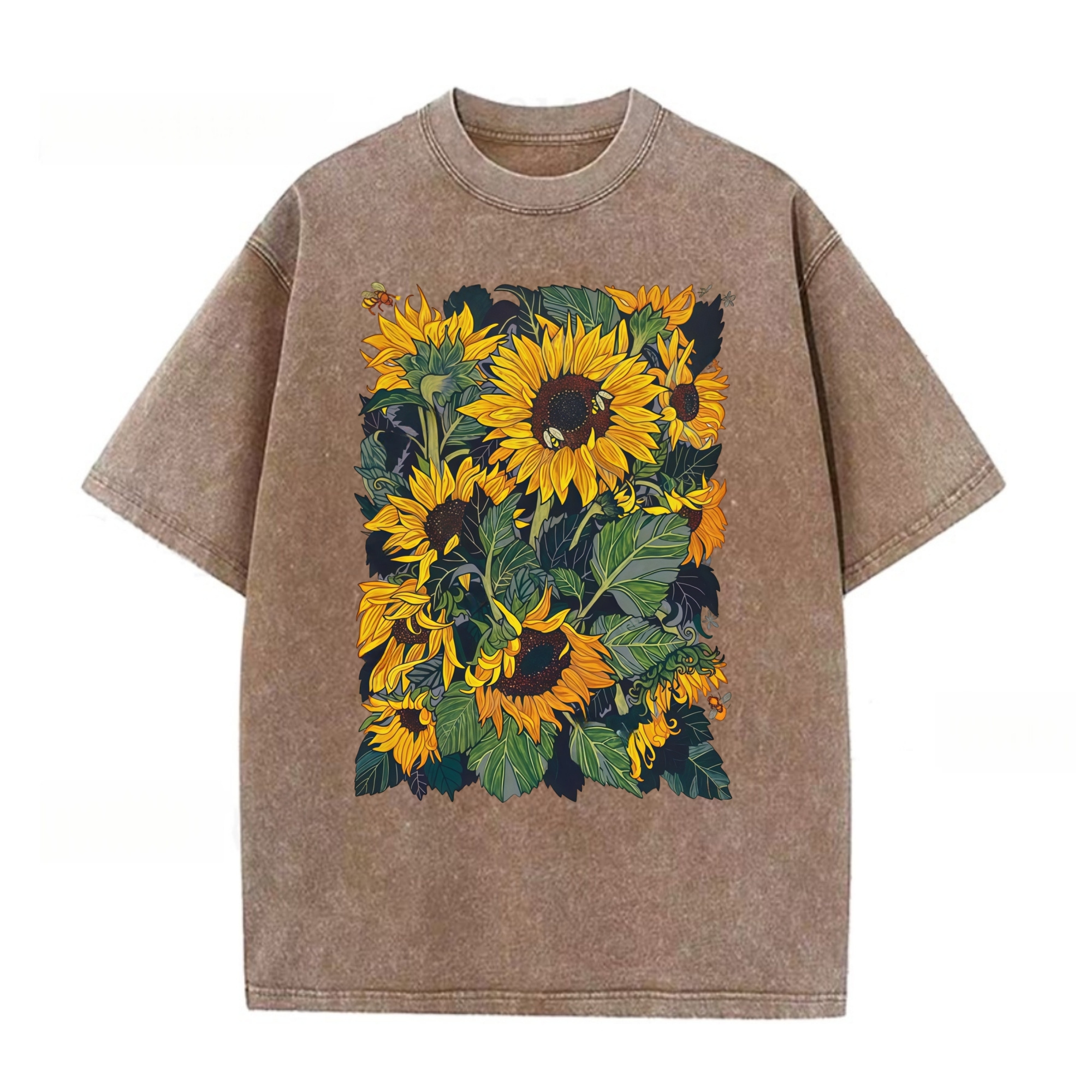 Bees Collect Nectar From Sunflowers T-shirt