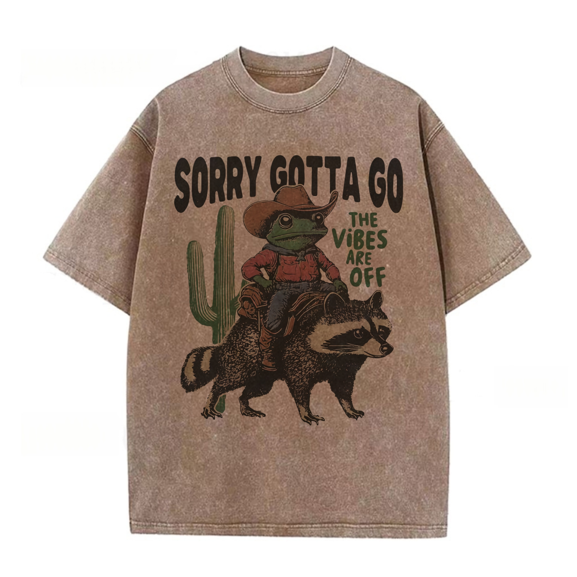 Cowboy Frog Raccoon Escape T-shirt