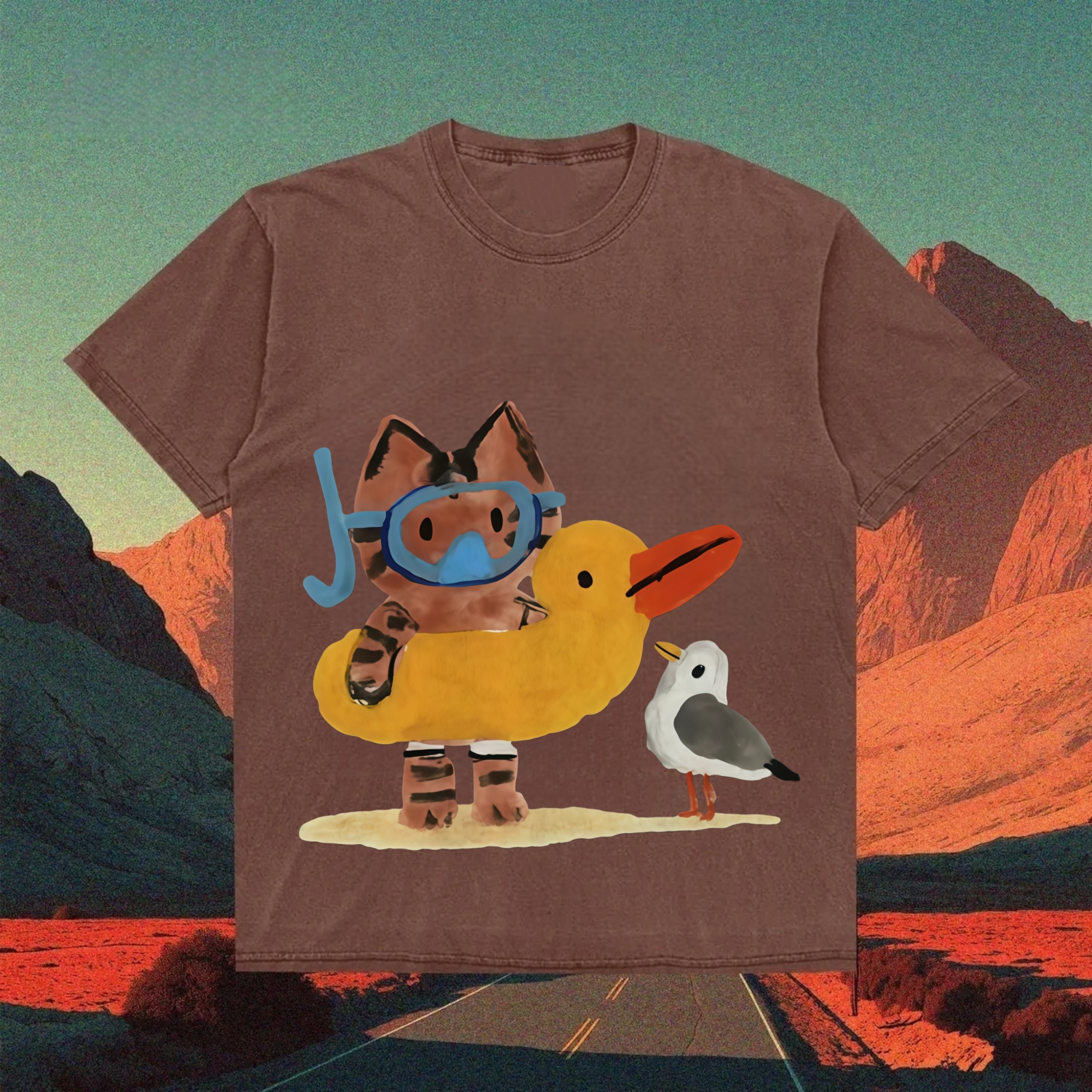 Cat And Seagull T-shirt
