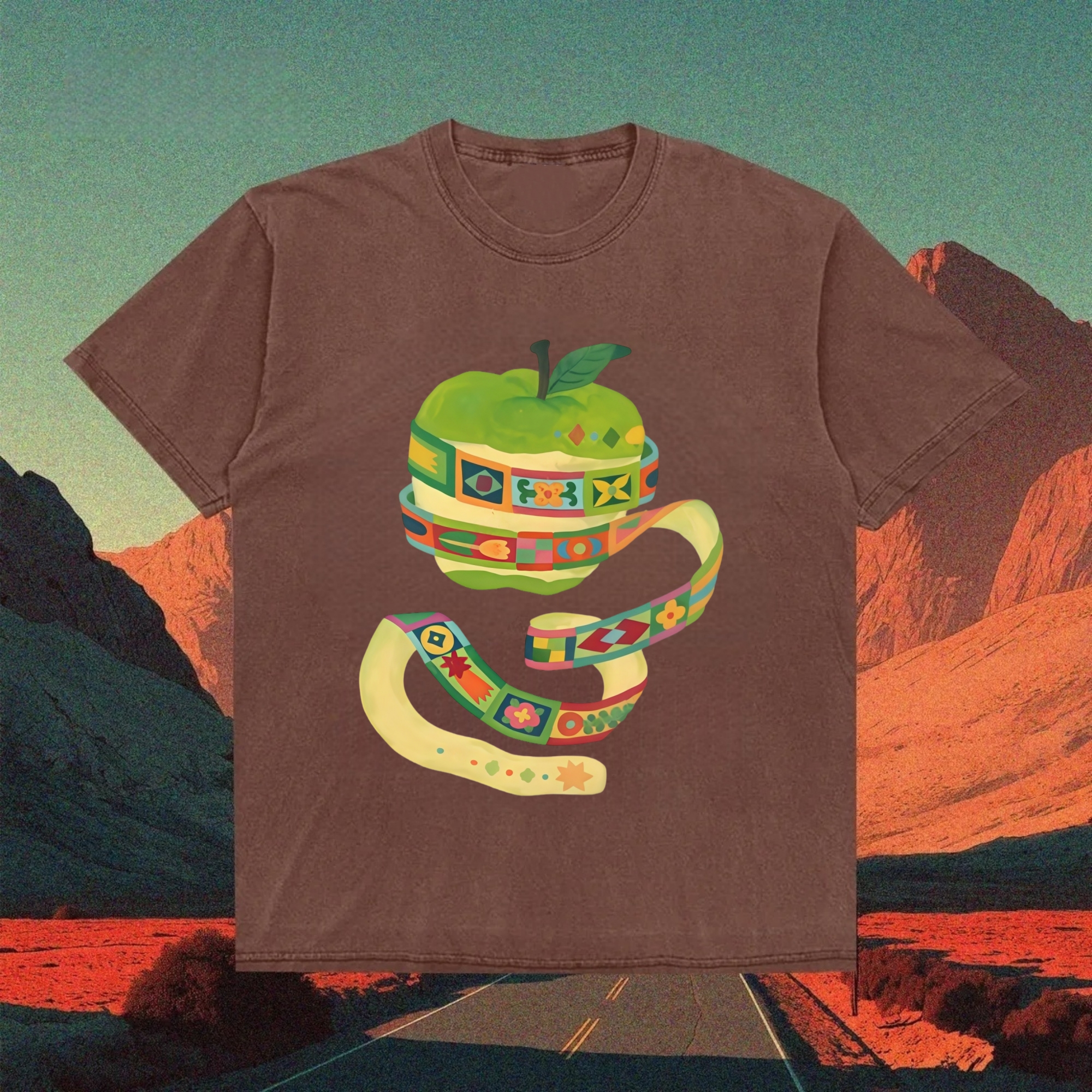 Colorful Ribbon Apple Art T-shirt