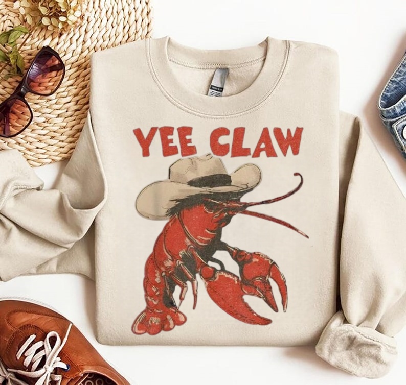 Yee Claw Cowboy Lobster Western Sweatshirt